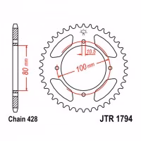 Зірка задня ведена JT JTR1794 Suzuki GZ125 Marauder  Motorcycle