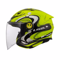 Шолом напівлицевик дитячий LS2 OF622 Funny 2 Glup Gloss H-V Yellow