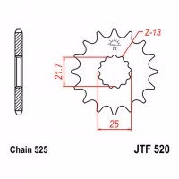 Зірка передня ведуча JT JTF520 Yamaha Suzuki Kawasaki Triumph Hyosung Motorcycle
