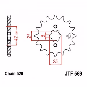 Зірка передня ведуча JT JTF569 Kawasaki KDX KX KX-F KL KLX KZ Z Yamaha YTZ YFM IT MX DT RZ SR YZ TT WR Motorcycle ATV