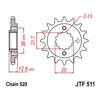 Зірка передня ведуча JT JTF511 Kawasaki  KLX KLR Motorcycle