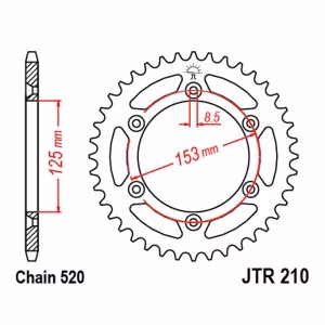 Зірка задня ведена JT JTR210 Honda CRM250 CRF150 CR250 XR250 CR125 CRF450 CRF250 CR500 Geon Dakar 250 Motorcycle