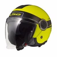 Шолом напівлицевик LS2 OF620 Classy Classic Black Hi-Vis Yellow