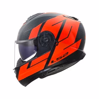 Шолом модуляр LS2 FF908 Strobe 2 Code Matt Black Red