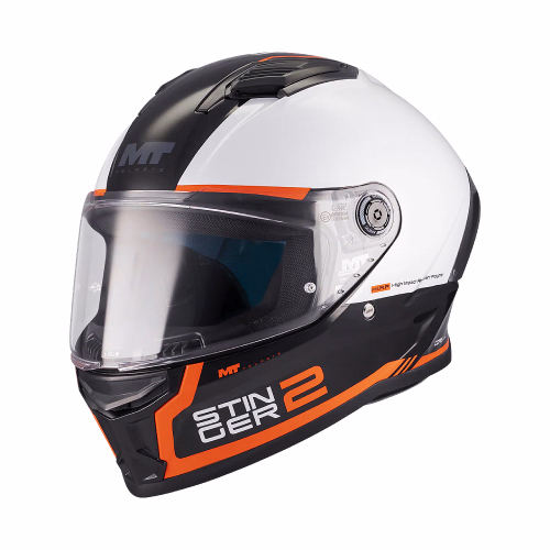 Шолом інтеграл MT Stinger 2 Core B0 Gloss White Black Orange