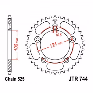 Зірка задня ведена JT JTR744 BMW S1000RR Ducati 749S Motorcycle