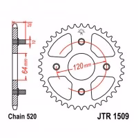 Зірка задня ведена JT JTR1509 Honda AX1 Motorcycle