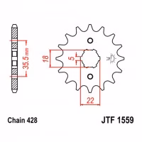 Зірка передня ведуча JT JTF1559 Yamaha TW125 TW200 Motorcycle 