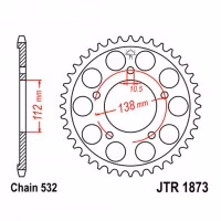 Зірка задня ведена JT JTR1873 Yamaha YZF-R6 Thunder Ace Thunder Cat Motorcycle