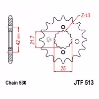 Зірка передня ведуча JT JTF513 Yamaha Suzuki Kawasaki Motorcycle