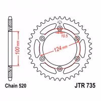 Зірка задня ведена JT JTR735 Ducati 600SS 750Monster 696Monster Motorcycle