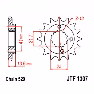 Зірка передня ведуча JT JTF1307 Honda XR650 Baja Kawasaki Ninja EX ZX Motorcycle