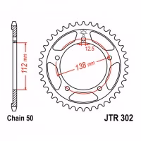 Зірка задня ведена JT JTR302 Honda Hornet Nighthawk SuperFour CBF VTR CBR Fireblade Super Blackbird Motorcycle