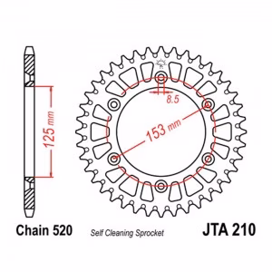 Зірка задня ведена JT JTA210 Honda XR400R CRF150F CRF450R CRF250R XR250R CR500R Geon Dakar250S E  Motorcycle