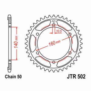 Зірка задня ведена JT JTR502 Kawasaki ZPZ 900R ZPZ 1100 ZR 1100 ZZR 1100 Motorcycle 