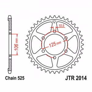 Зірка задня ведена JT JTR2014 Triumph Daytona 675 675R Speed Triple 675 675R Tiger 800 XC800 Motorcycle