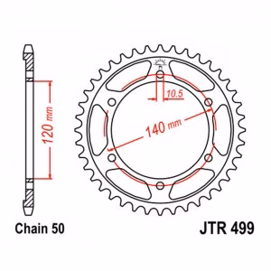 Зірка задня ведена JT JTR499 Suzuki TL100S GSX 1300R Hayabusa GSX-R750 Hayabusa Kawasaki VN800 ZZR600 ZZR400 Motorcycle