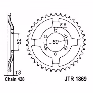 Зірка задня ведена JT JTR1869 Yamaha XT225 Serrow Tenere Motorcycle