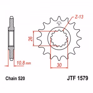 Зірка передня ведуча JT JTF1579 Yamaha YZF R1 FZ1 Fazer Motorcycle