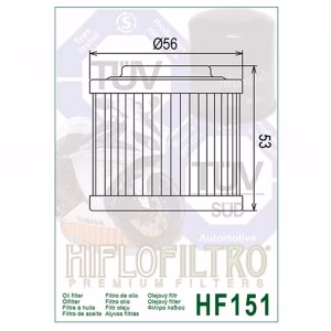 Фільтр масла HIFLO HF151 Aprilia Bimota BMW Bombardier CCM Jawa MuZ