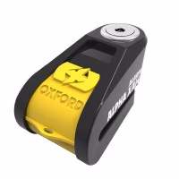 Замок із сигналізацією на диск Oxford Alpha XA14 Alarm Disc Lock(14mm pin) Black/Yellow