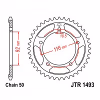 Зірка задня ведена JT JTR1493 Kawasaki ZX14 Ninja ZZR1400 ZX14R Ninja Motorcycle