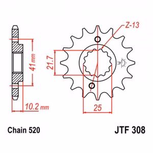 Звезда передняя ведущая JT JTF308 Honda Yamaha Suzuki Motorcycle