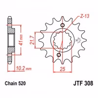 Зірка передня ведуча JT JTF308 Honda Yamaha Suzuki Motorcycle