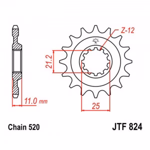 Зірка передня ведуча JT JTF824 Husqvarna Motorcycle