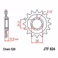 Зірка передня ведуча JT JTF824 Husqvarna Motorcycle
