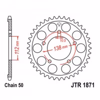 Зірка задня ведена JT JTR1871 Yamaha YZF-R6 Thunder Ace Thunder Cat Motorcycle