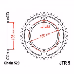 Зірка задня ведена JT JTR5 Aprilia 125ETX 600Tuareg 650Pegaso BMW F650 G650GS Husqvarna 650TR Motorcycle