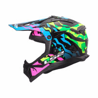 Шолом кросовий LS2 MX708 Fast 2 Grotesk Gloss Blue Pink Green