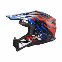 Шолом кросовий LS2 MX708 Fast 2 Grotesk Gloss White Blue Red