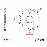 Зірка передня ведуча JT JTF558 Yamaha YZ85