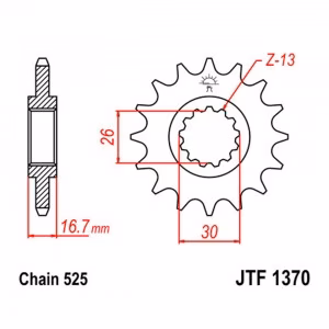 Зірка передня ведуча JT JTF1370 Honda CB650 Hornet Nighthawk SuperFour Fireblade Super Blackbird XL Varadero Motorcycle