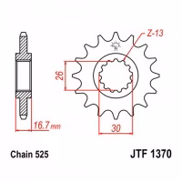 Зірка передня ведуча JT JTF1370 Honda CB650 Hornet Nighthawk SuperFour Fireblade Super Blackbird XL Varadero Motorcycle