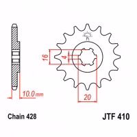 Зірка передня ведуча JT JTF410 Suzuki  Hyosung  Motorcycle