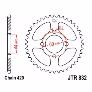 Зірка задня ведена JT JTR832 Yamaha YZ80 DT50 DTR50 RD50 Motorcycle