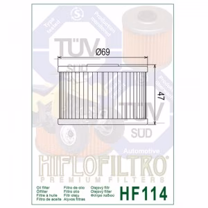 Фільтр масла HIFLO HF114 Honda ATV Honda Side X Side