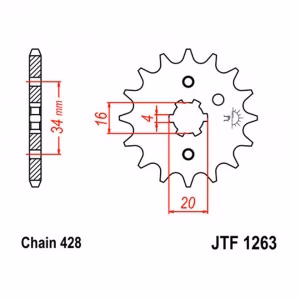 Зірка передня ведуча JT JTF1263 Yamaha Suzuki Kawasaki Malaguti Honda Motorcycle