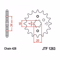 Зірка передня ведуча JT JTF1263 Yamaha Suzuki Kawasaki Malaguti Honda Motorcycle