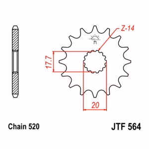 Зірка передня ведуча JT JTF564 Yamaha YZ125