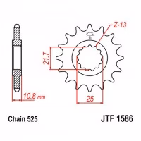 Зірка передня ведуча JT JTF1586 Yamaha YZF R6 TDM850 Motorcycle