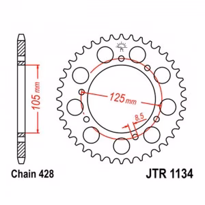 Зірка задня ведена JT JTR1134 Yamaha XT125R Tenere Serrow Motorcycle