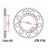 Зірка задня ведена JT JTR1134 Yamaha XT125R Tenere Serrow Motorcycle