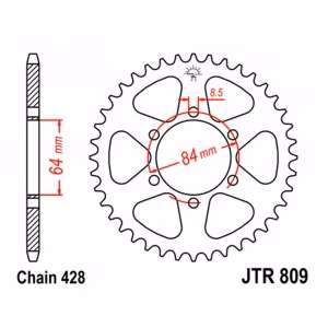 Зірка задня ведена JT JTR809 Suzuki TS125 TS100 Motorcycle