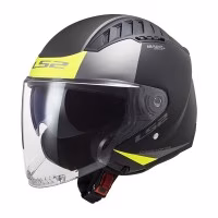 Шолом напівлицевик LS2 OF600 Copter 2 Urban Matt Black H-V Yellow