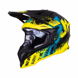 Шолом кросовий Just1 J39 Storm Blue Fluo Yellow Black Matt