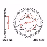 Зірка задня ведена JT JTR1489 Kawasaki ZX10R ZX-6R Ninja ZZ-R600 Z1000 ZX-7RR Ninja KLZ1000 Motorcycle